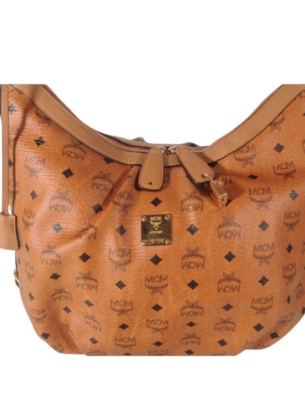 MCM Aren Hobo in Visetos Coated Canvas - Cognac - Picture 9 of 12